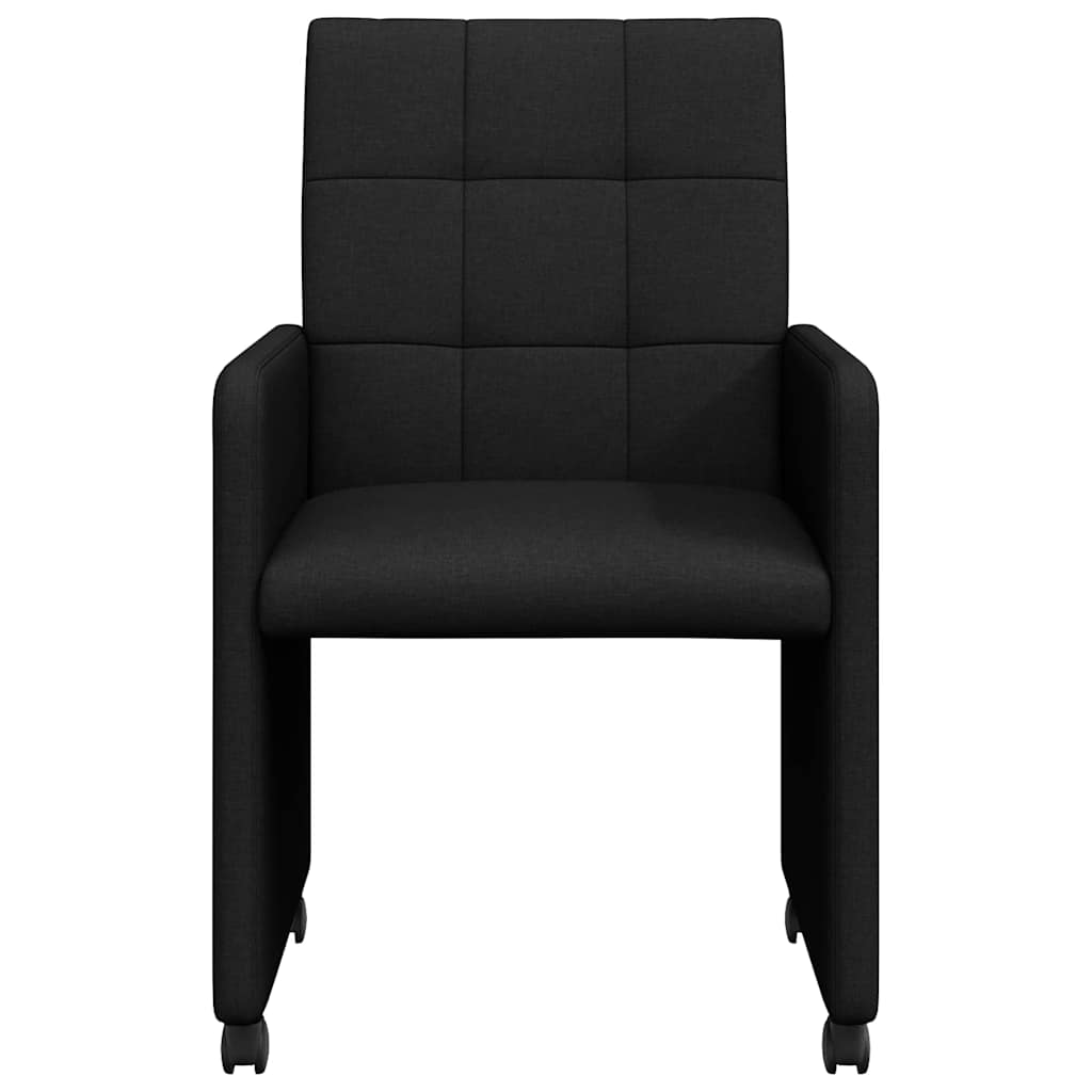 Chaises de Salle à Manger avec Roues 2 pcs Noir 58 x 65 x 94 cm - XIOS