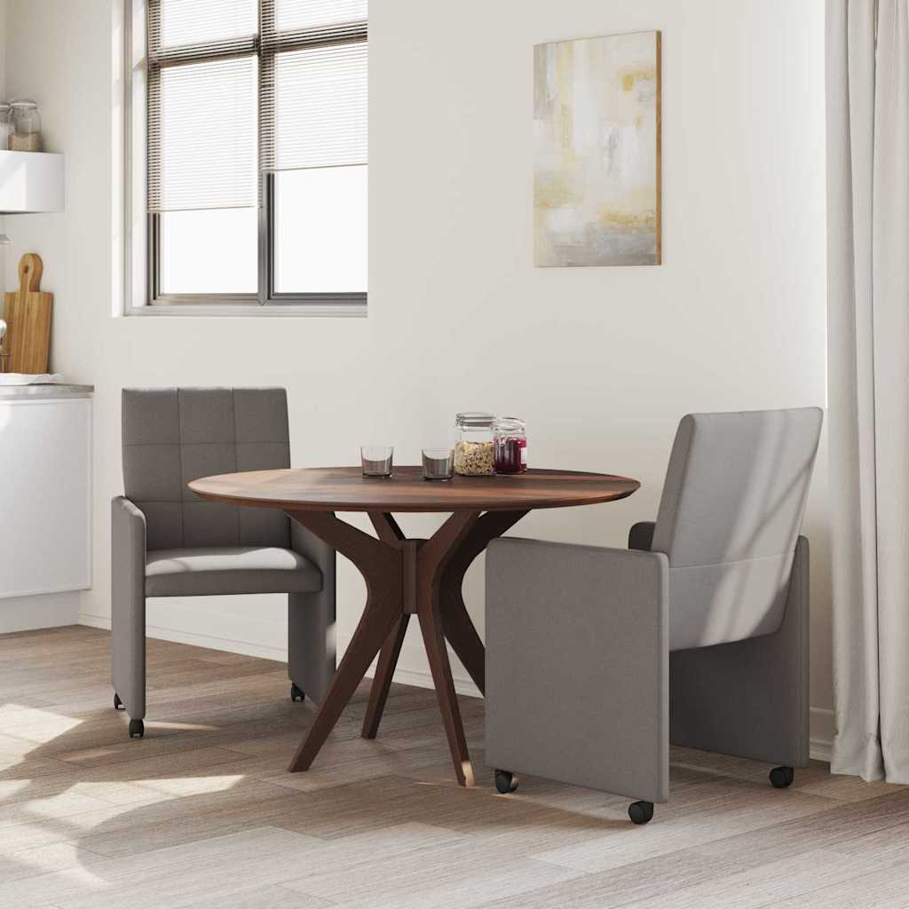Chaises de Salle à Manger avec Roues 2 pcs Taupe tissu - XIOS