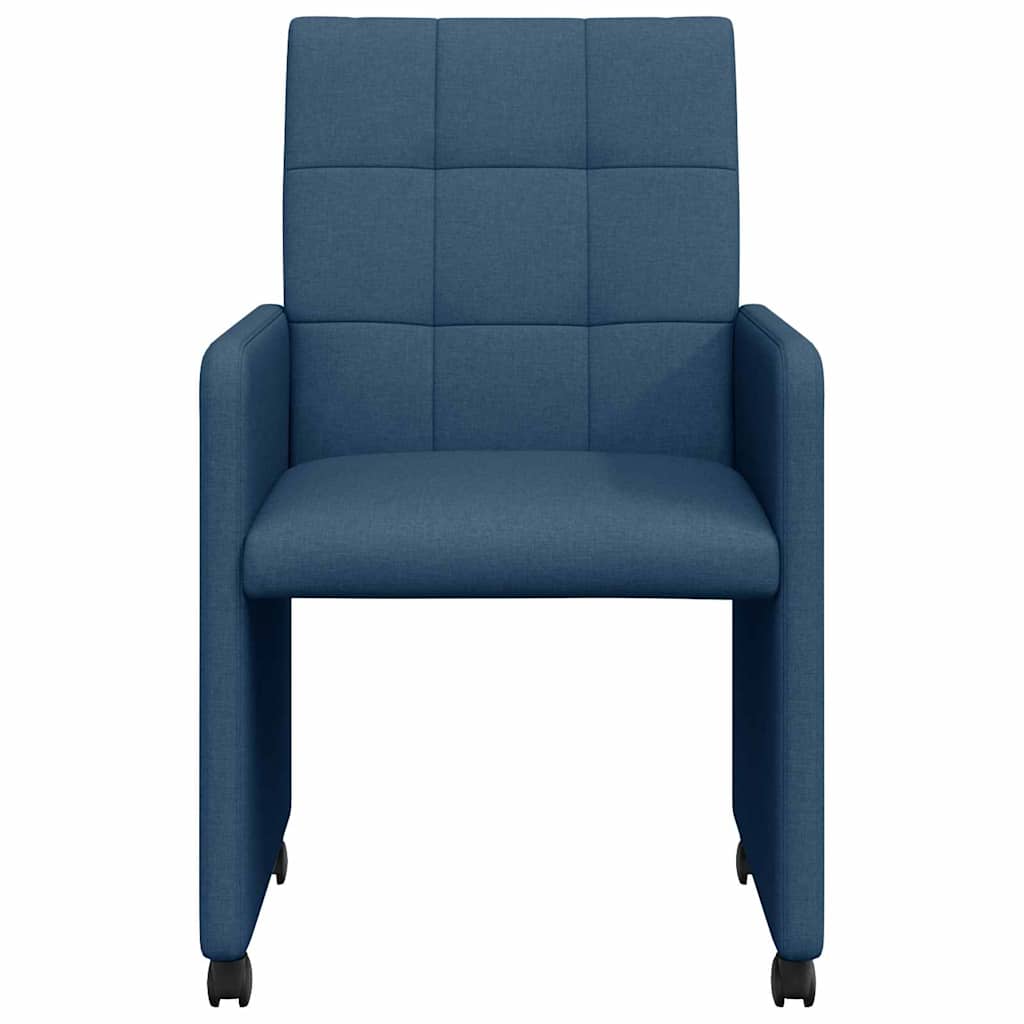 Chaises de Salle à Manger avec Roues 2 pcs Bleu 58 x 65 x 94 cm - XIOS