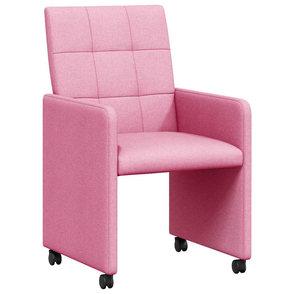 Chaises de Salle à Manger avec Roues 2 pcs Rose 58 x 65 x 94 cm - XIOS