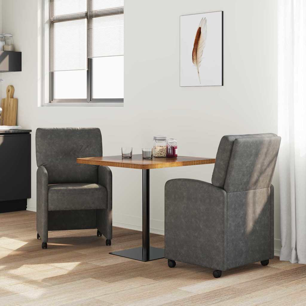 Chaises de Salle à Manger avec Roues 2 pcs Noir 57 x 67 x 95 cm - XIOS