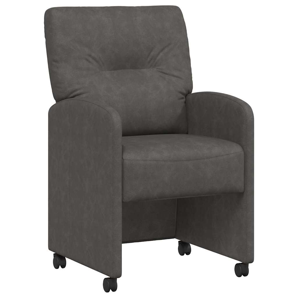 Chaises de Salle à Manger avec Roues 2 pcs Noir 57 x 67 x 95 cm - XIOS