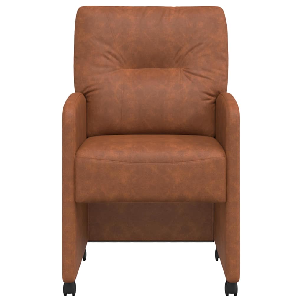 Chaises de Salle à Manger avec Roues 2 pcs Marron Simili cuir - XIOS
