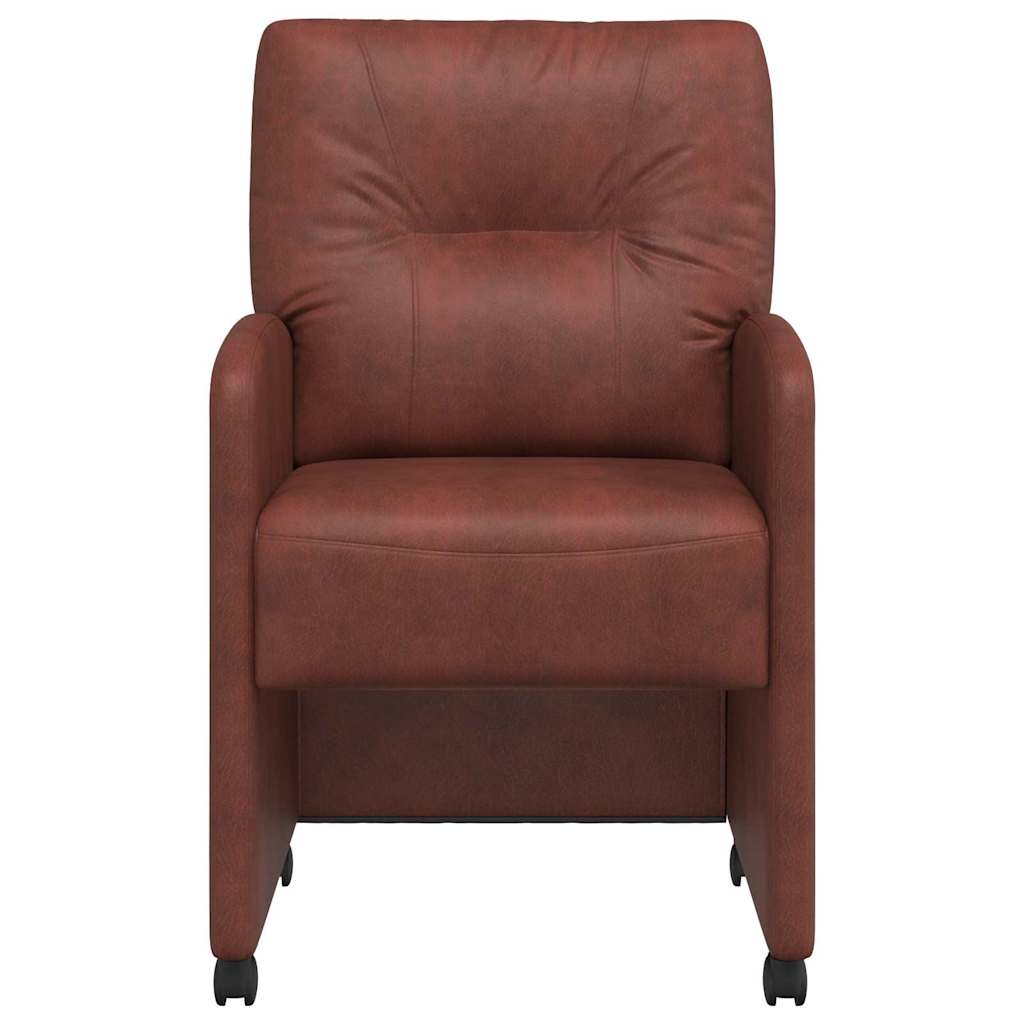 Chaises de Salle à Manger avec Roues 2 pcs Marron brillant - XIOS
