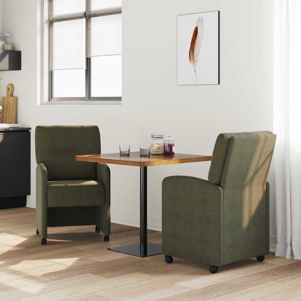 Chaises de Salle à Manger avec Roues 2 pcs Vert armée - XIOS