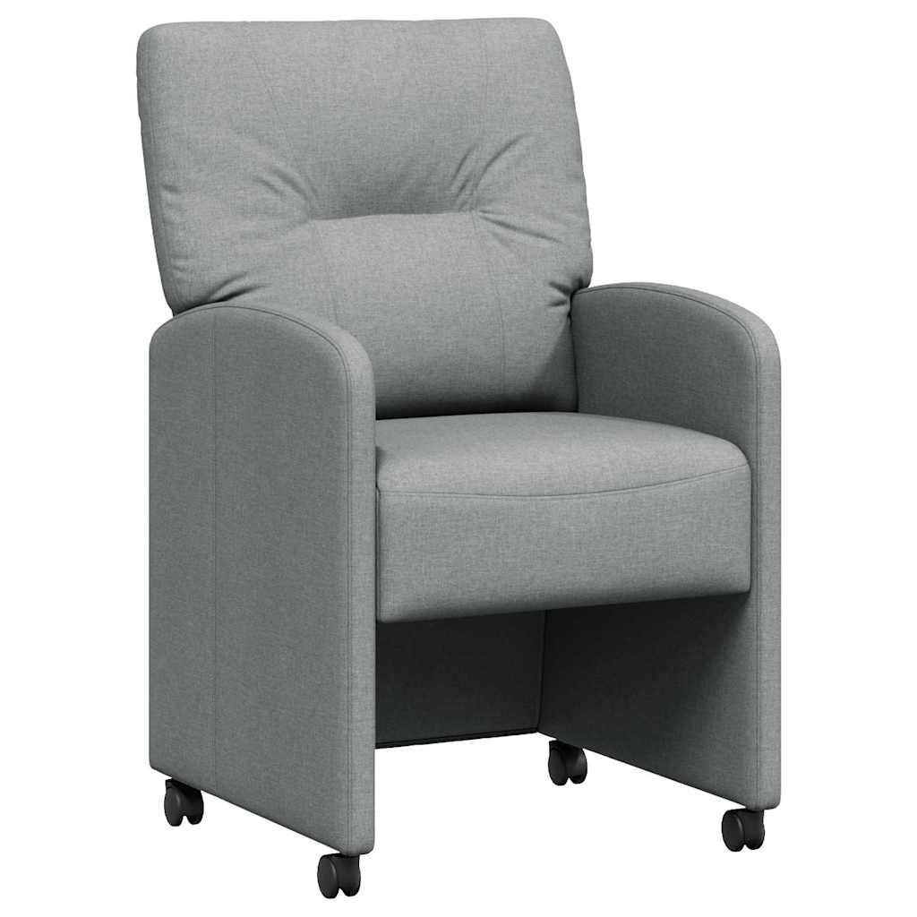 Chaises de Salle à Manger avec Roues 2 pcs Gris clair tissu - XIOS