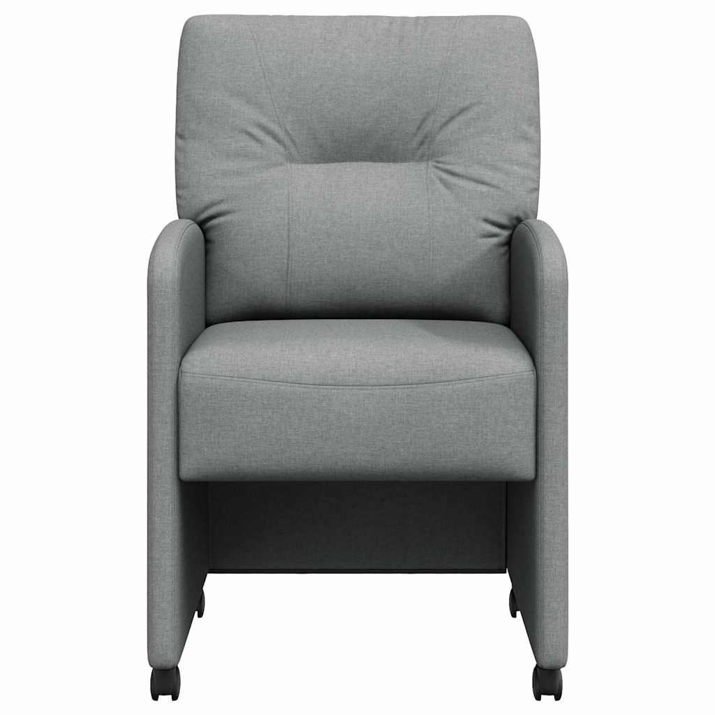 Chaises de Salle à Manger avec Roues 2 pcs Gris clair tissu - XIOS