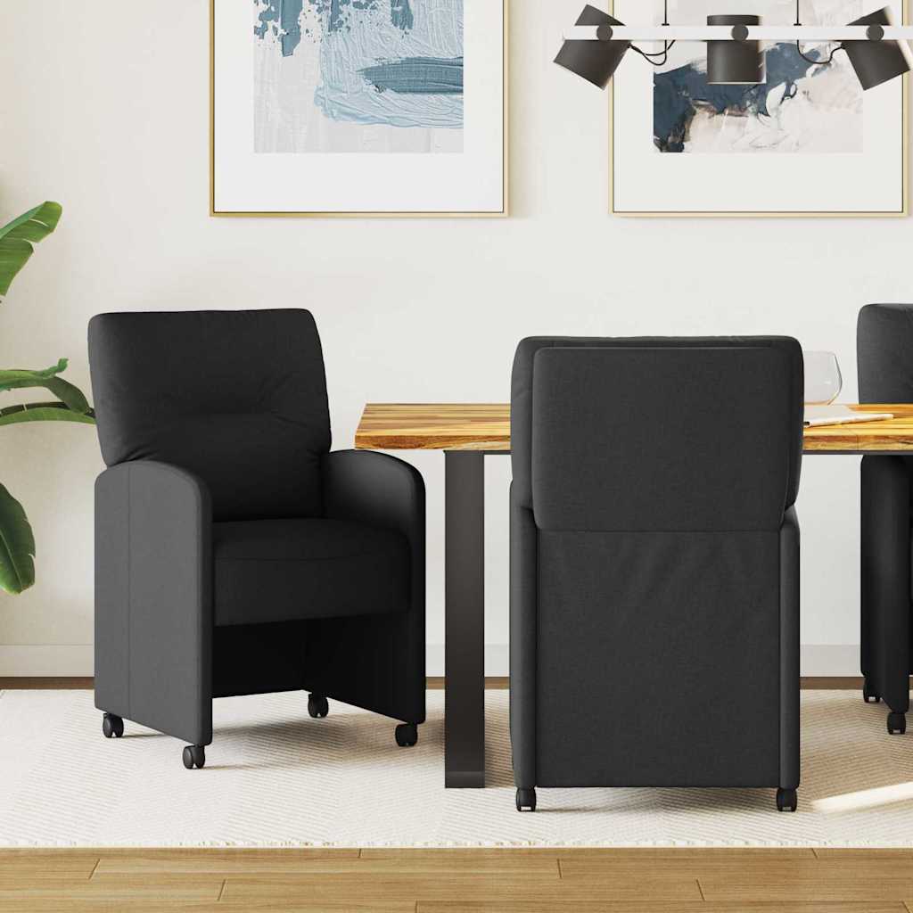 Chaises de Salle à Manger avec Roues 2 pcs Noir 57 x 67 x 95 cm - XIOS