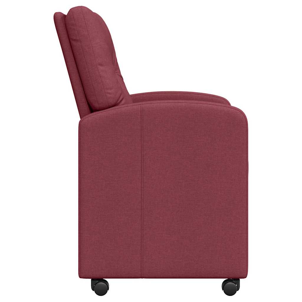 Chaises de Salle à Manger avec Roues 2 pcs Bordeaux tissu - XIOS