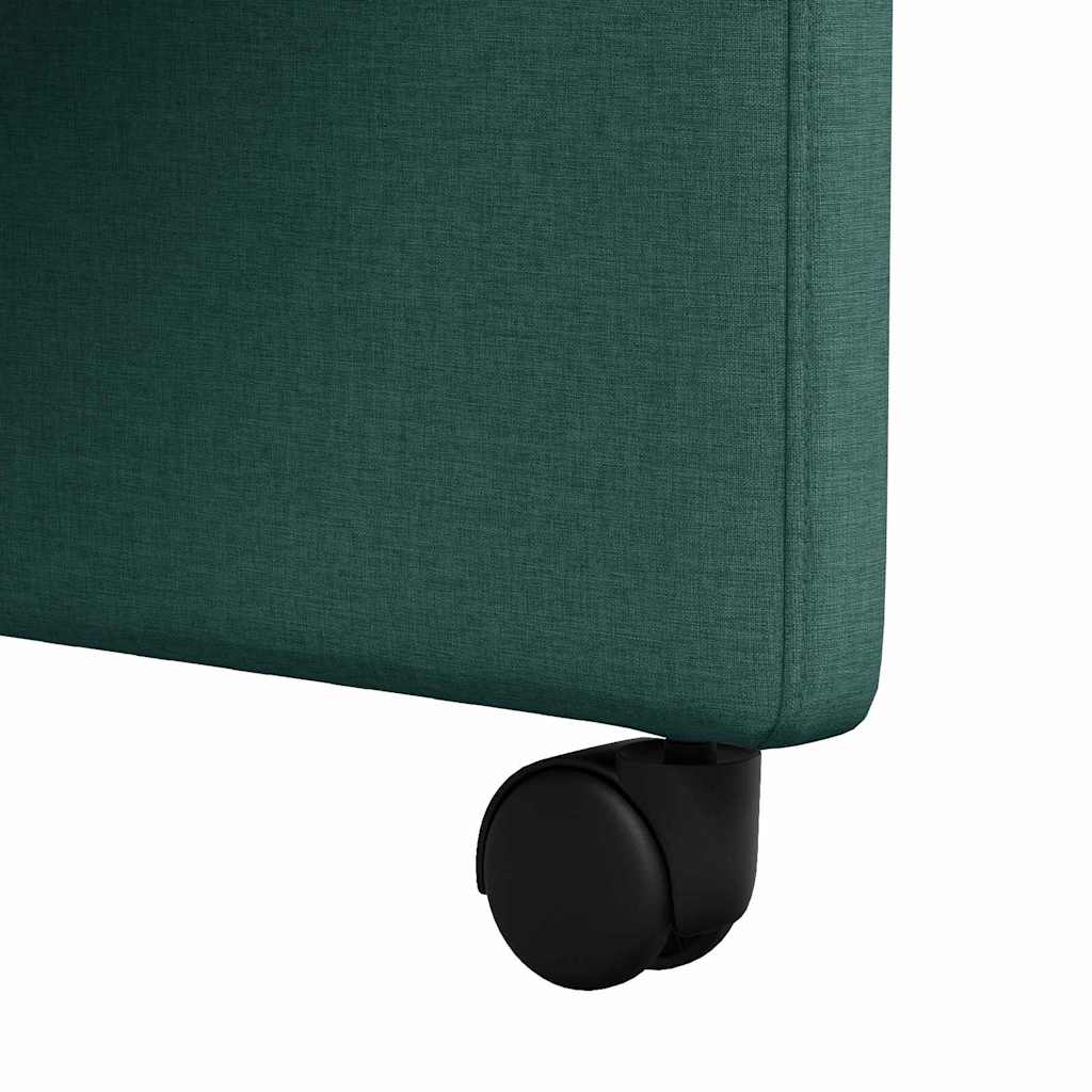 Chaises de Salle à Manger avec Roues 2 pcs Vert foncé tissu - XIOS