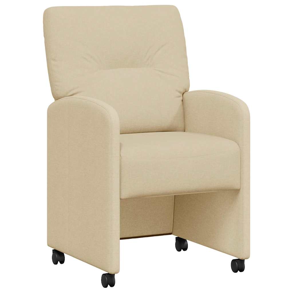 Chaises de Salle à Manger avec Roues 2 pcs Crème tissu - XIOS