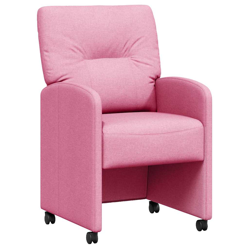 Chaises de Salle à Manger avec Roues 2 pcs Rose 57 x 67 x 95 cm - XIOS
