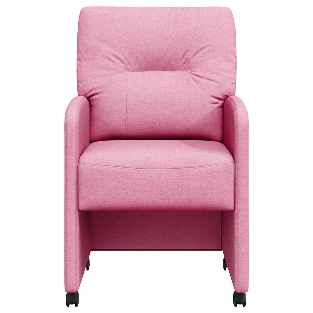 Chaises de Salle à Manger avec Roues 2 pcs Rose 57 x 67 x 95 cm - XIOS