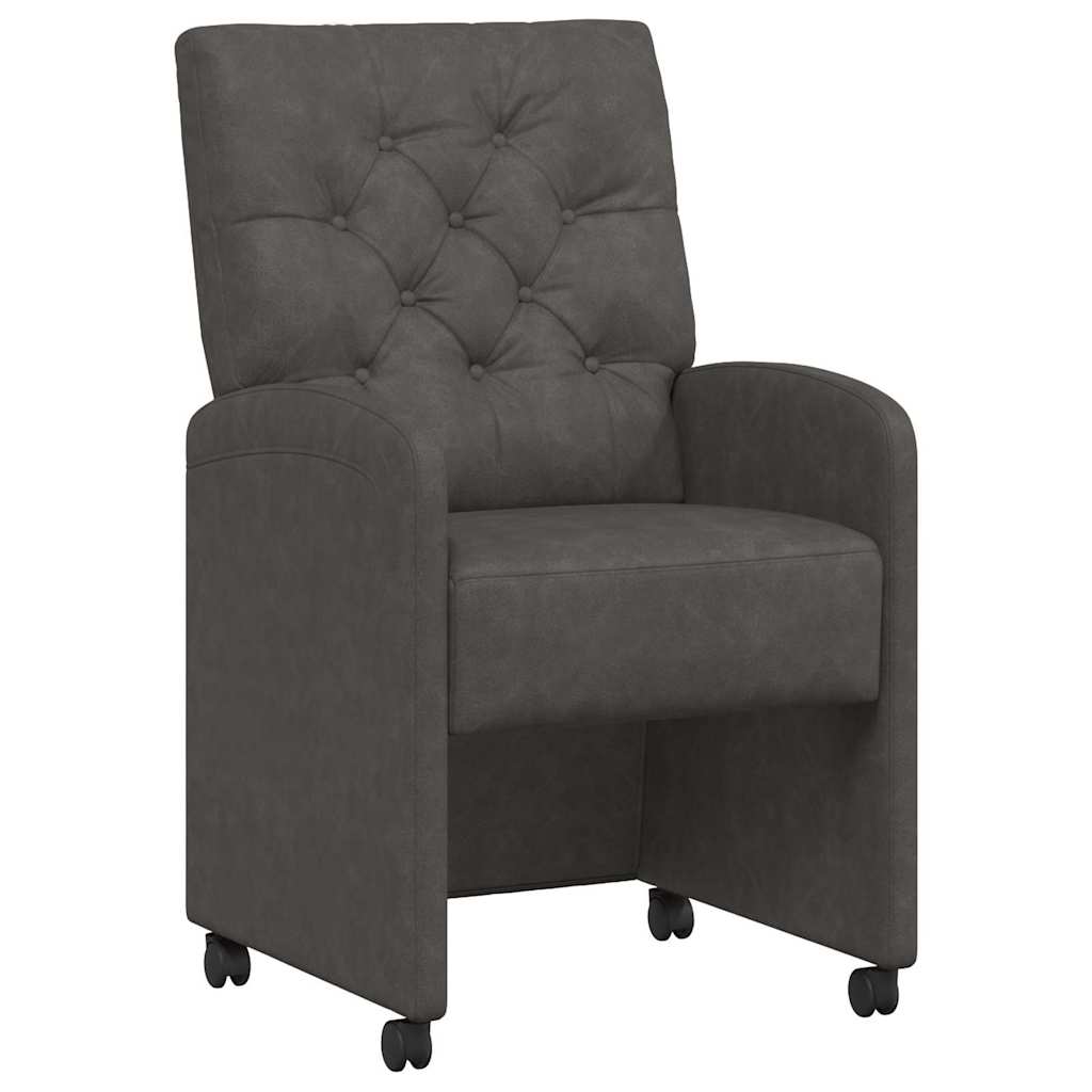 Chaises de Salle à Manger avec Roues 2 pcs Noir 58 x 67 x 97 cm - XIOS