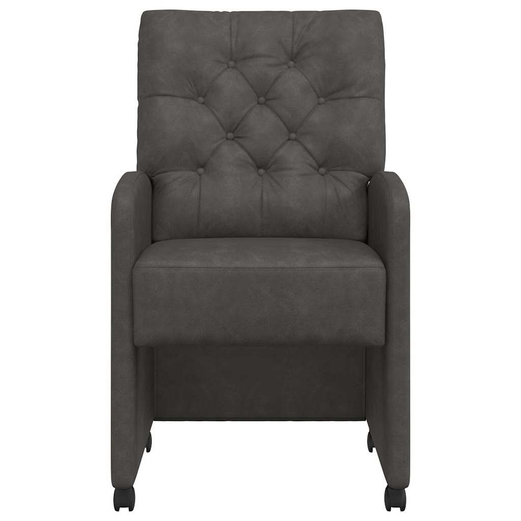 Chaises de Salle à Manger avec Roues 2 pcs Noir 58 x 67 x 97 cm - XIOS