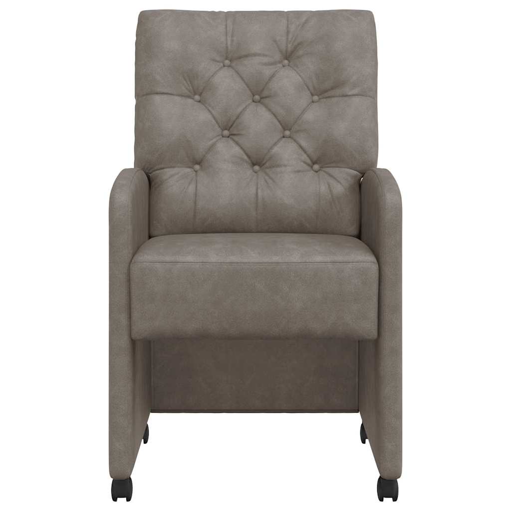 Chaises de Salle à Manger avec Roues 2 pcs Gris 58 x 67 x 97 cm - XIOS