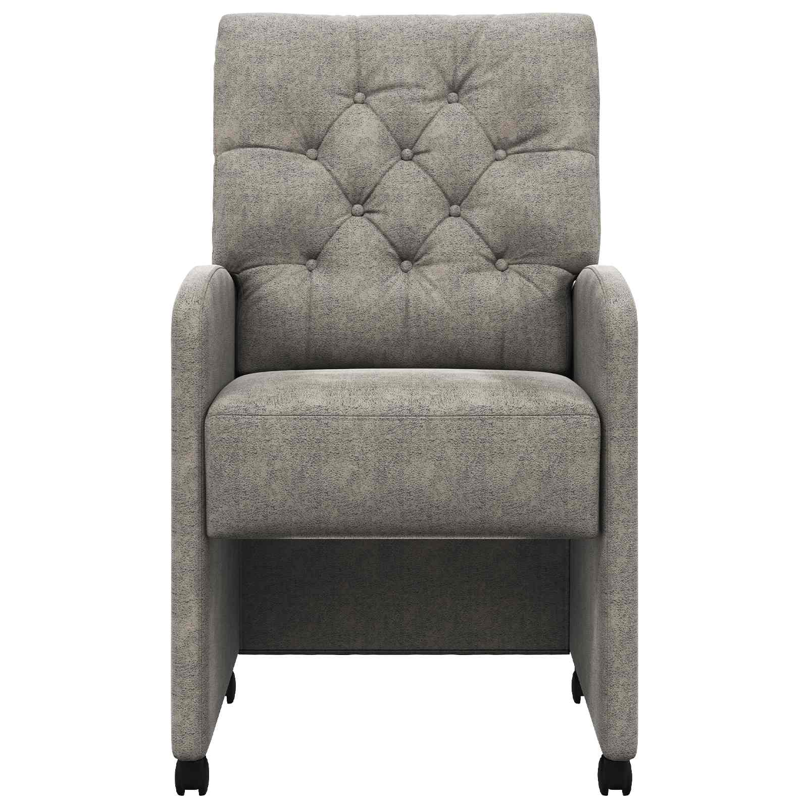 Chaises de Salle à Manger avec Roues 2 pc Simili daim