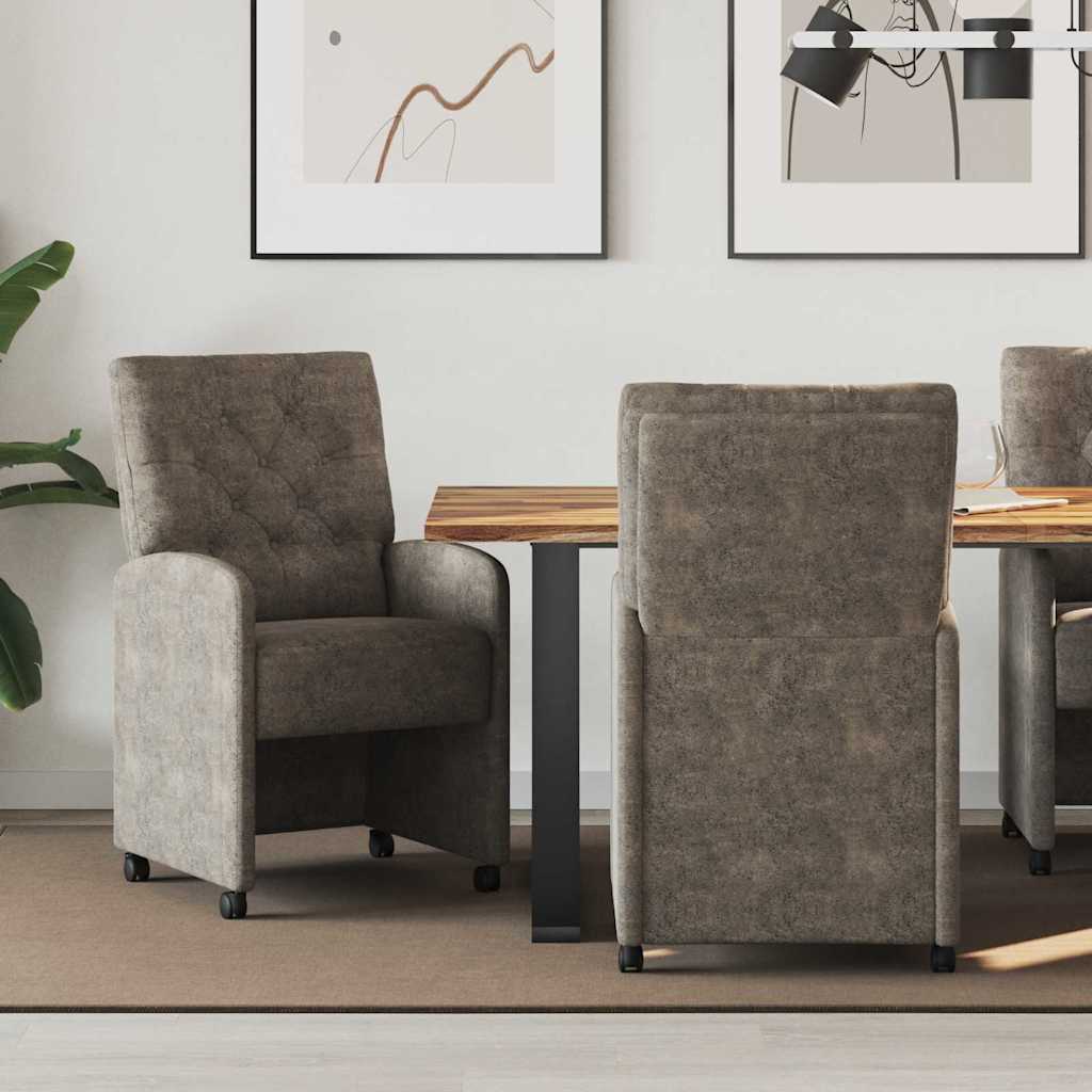 Chaises de Salle à Manger avec Roues 2 pcs Gris foncé - XIOS