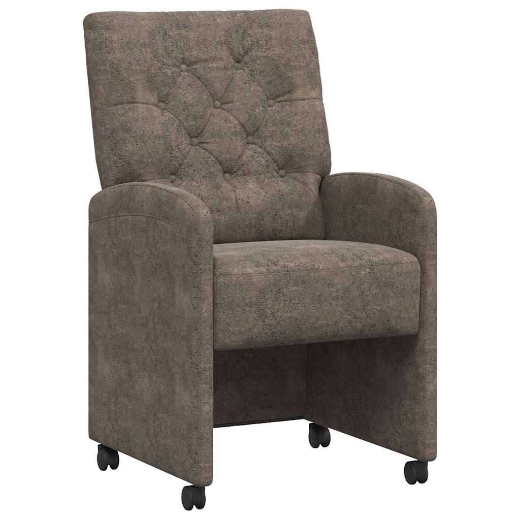 Chaises de Salle à Manger avec Roues 2 pcs Gris foncé - XIOS