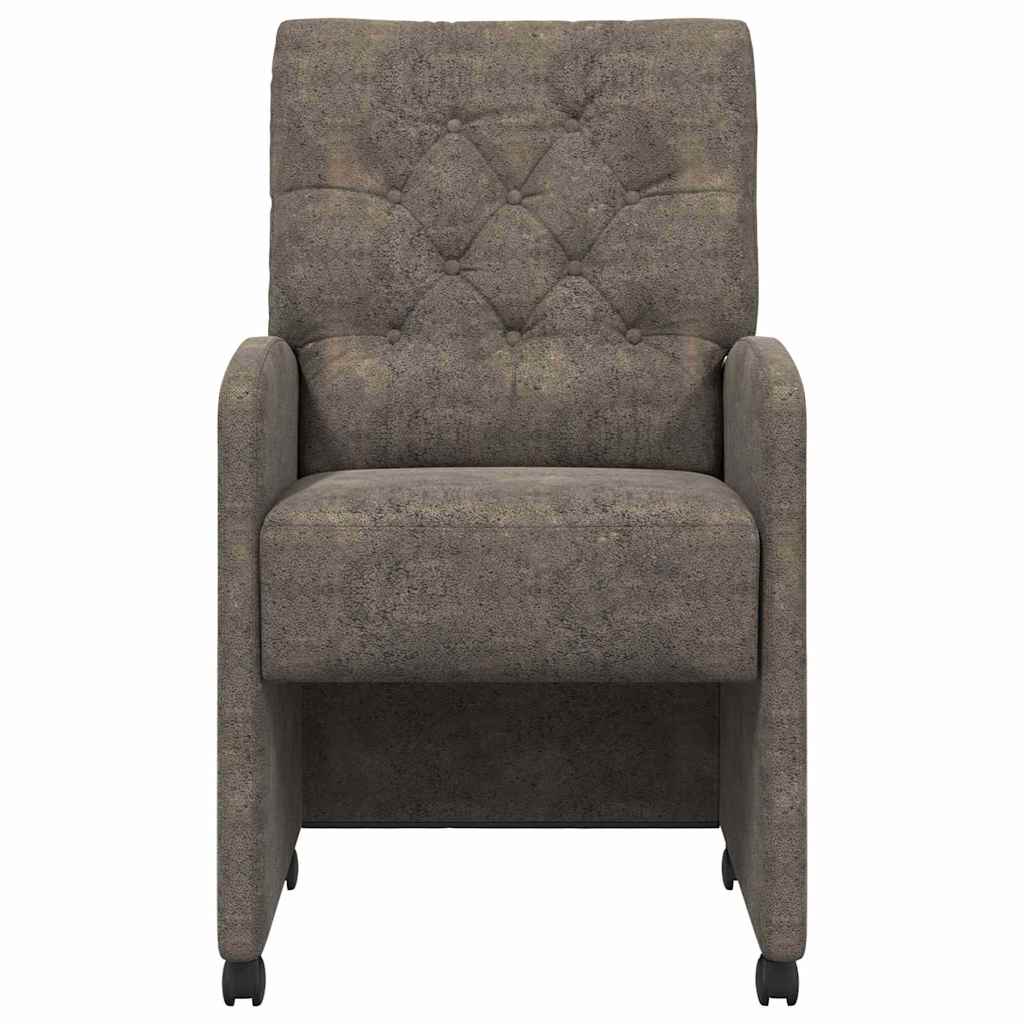 Chaises de Salle à Manger avec Roues 2 pcs Gris foncé - XIOS