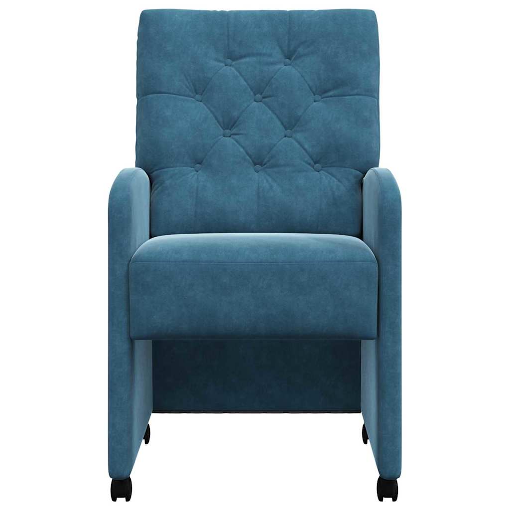 Chaises de Salle à Manger avec Roues 2 pcs Bleu 58 x 67 x 97 cm - XIOS