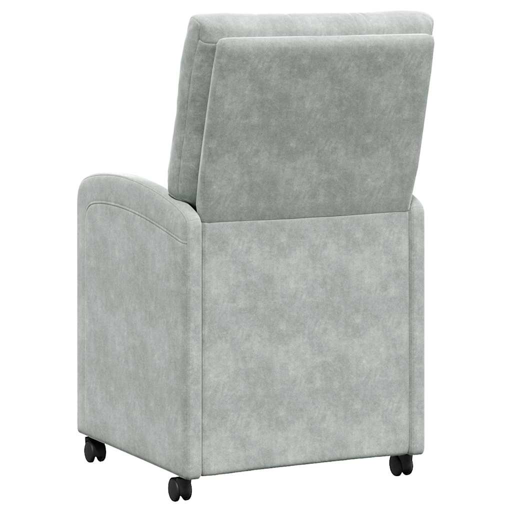 Chaises de Salle à Manger avec Roues 2 pcs Gris clair Velours - XIOS