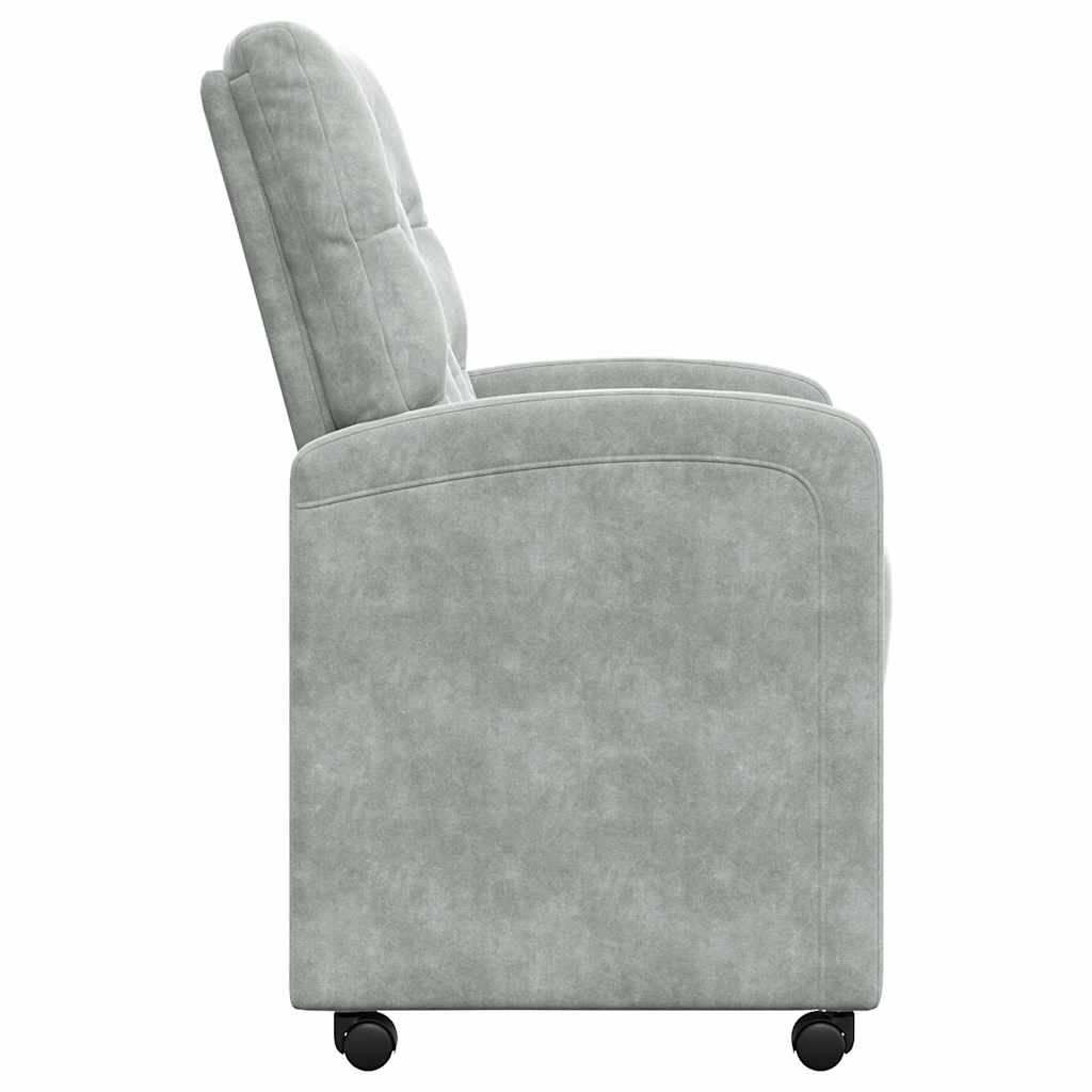 Chaises de Salle à Manger avec Roues 2 pcs Gris clair Velours - XIOS