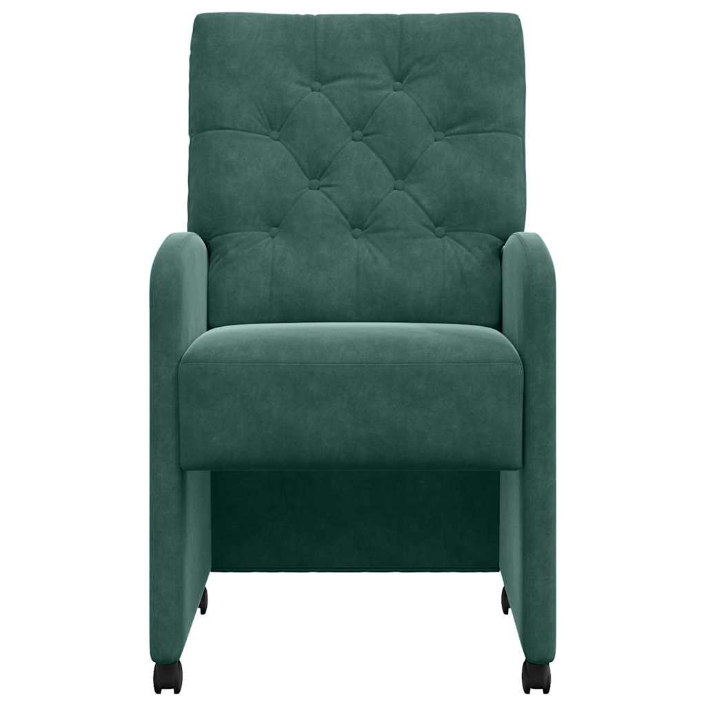 Chaises de Salle à Manger avec Roues 2 pcs Vert foncé Velours - XIOS