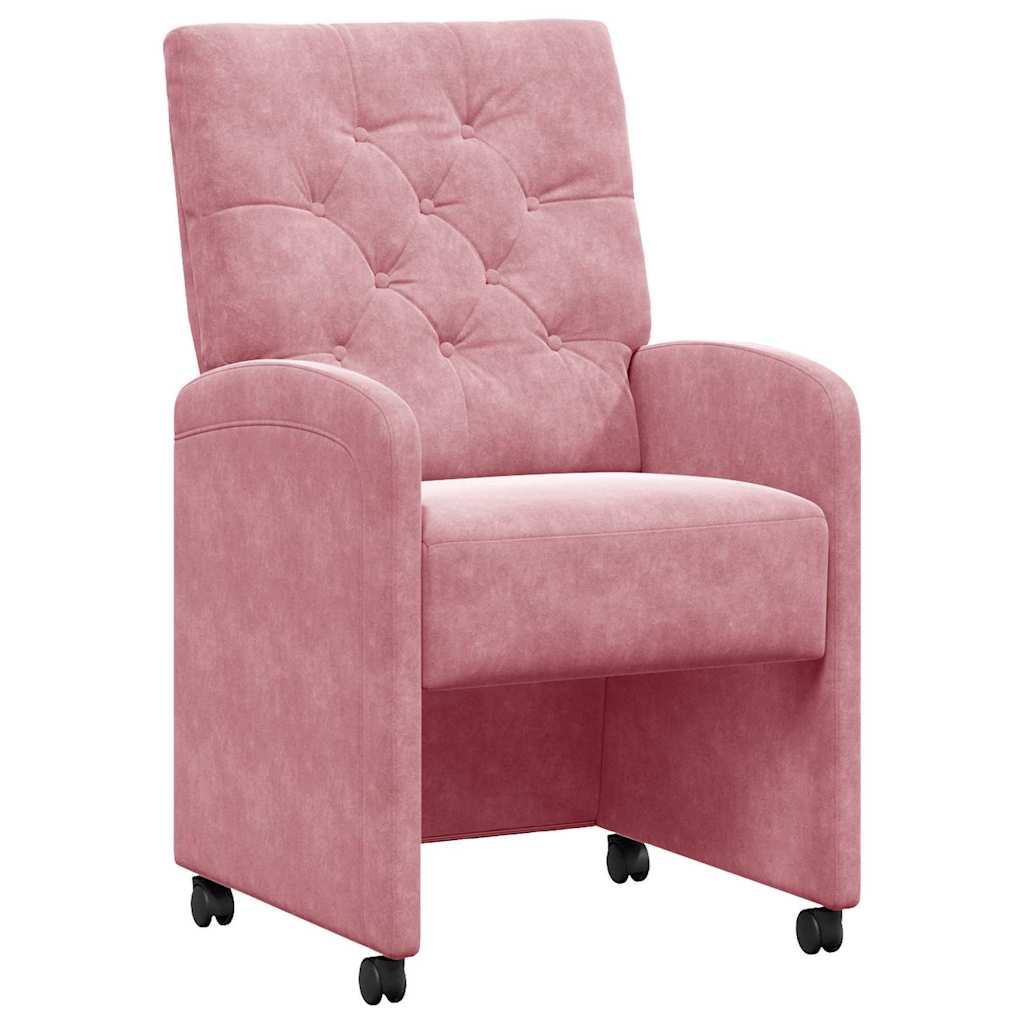 Chaises de Salle à Manger avec Roues 2 pcs Rose 58 x 67 x 97 cm - XIOS