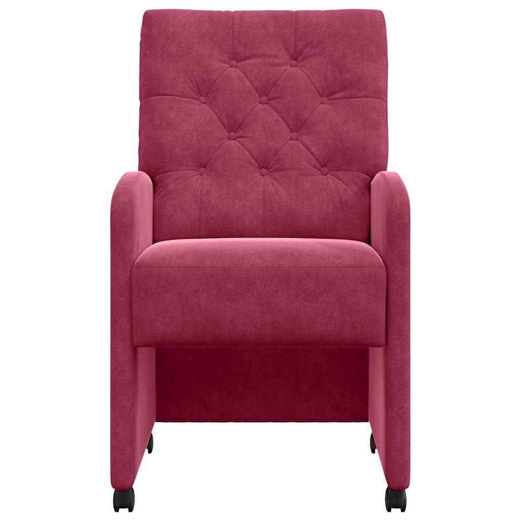 Chaises de Salle à Manger avec Roues 2 pcs Bordeaux Velours - XIOS