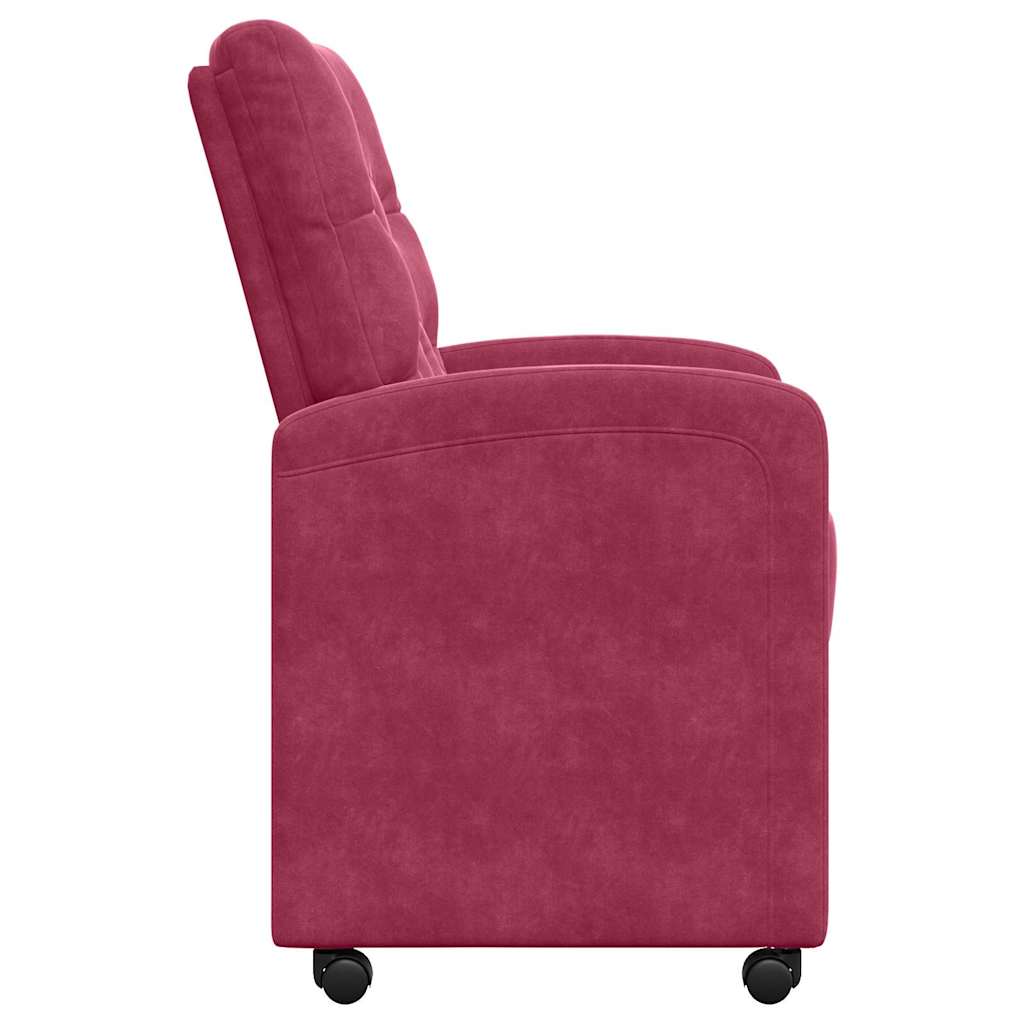 Chaises de Salle à Manger avec Roues 2 pcs Bordeaux Velours - XIOS