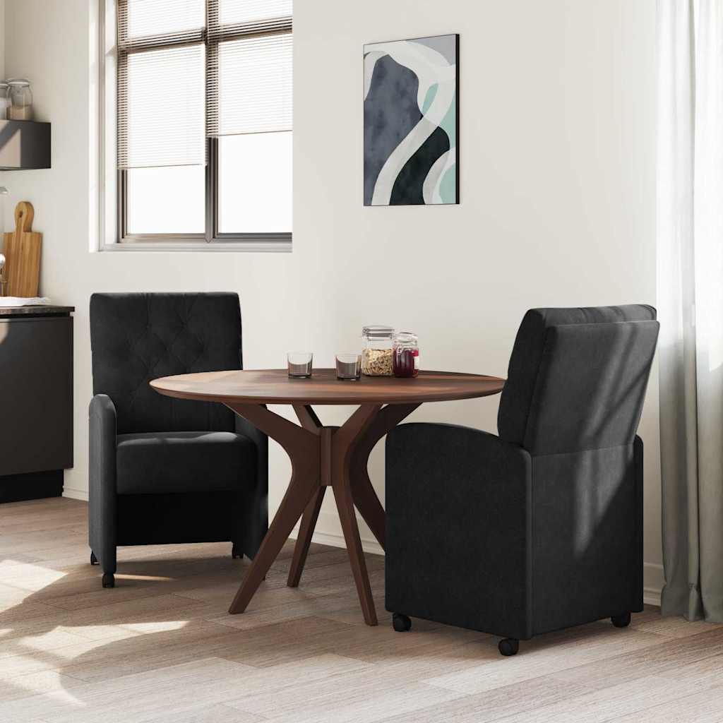 Chaises de Salle à Manger avec Roues 2 pcs Noir 58 x 67 x 97 cm - XIOS