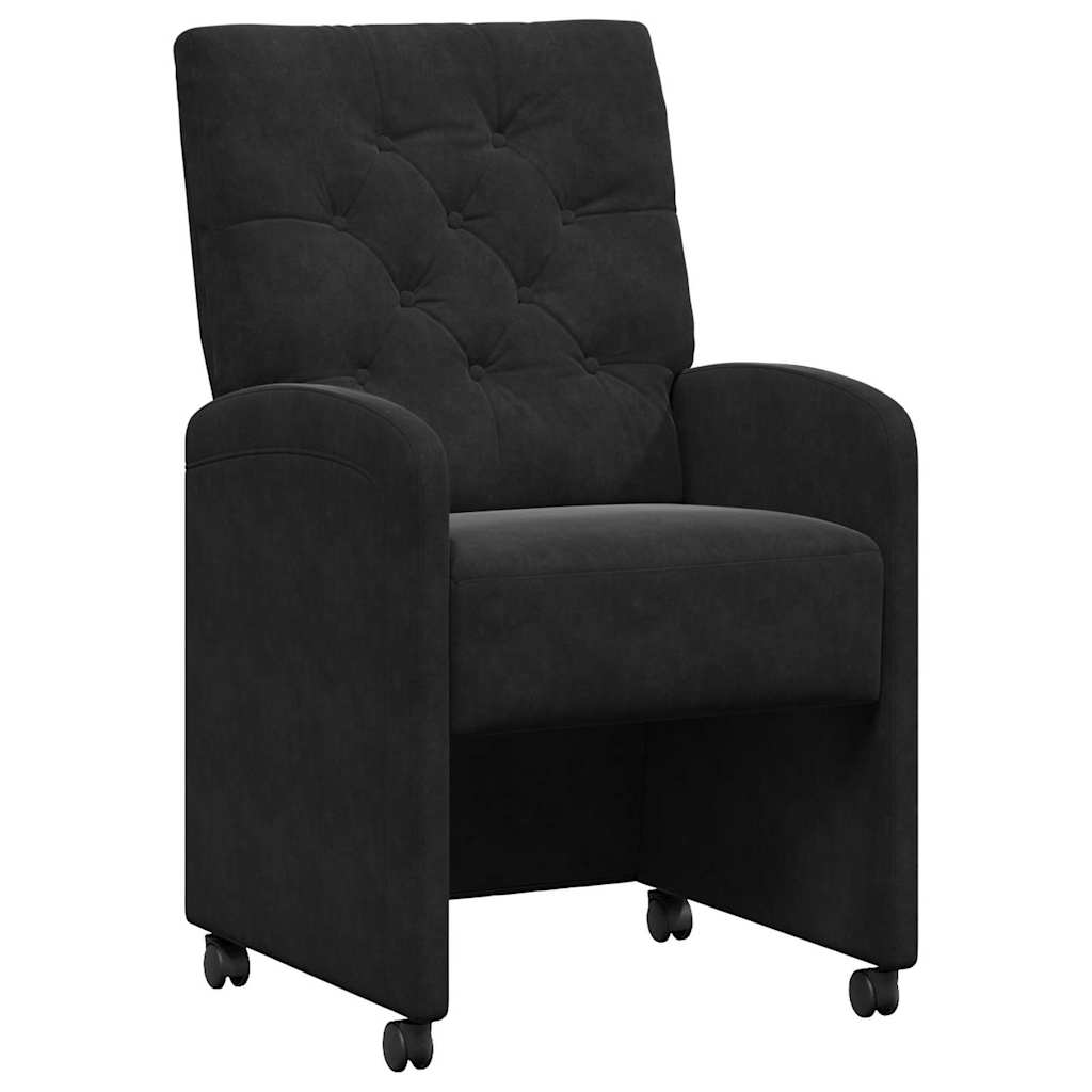 Chaises de Salle à Manger avec Roues 2 pcs Noir 58 x 67 x 97 cm - XIOS