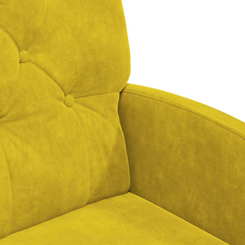 Chaises de Salle à Manger avec Roues 2 pcs Jaune Velours - XIOS