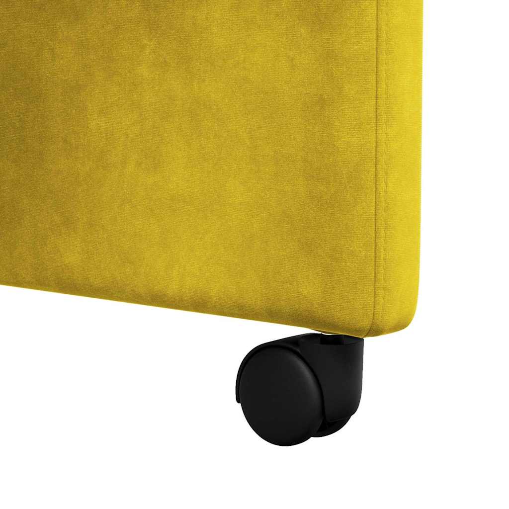 Chaises de Salle à Manger avec Roues 2 pcs Jaune Velours - XIOS