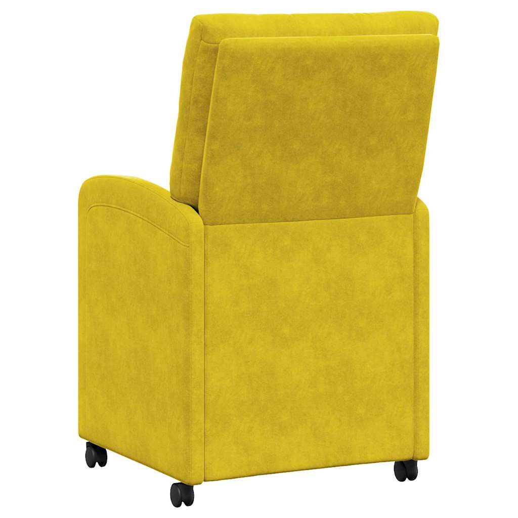 Chaises de Salle à Manger avec Roues 2 pcs Jaune Velours - XIOS