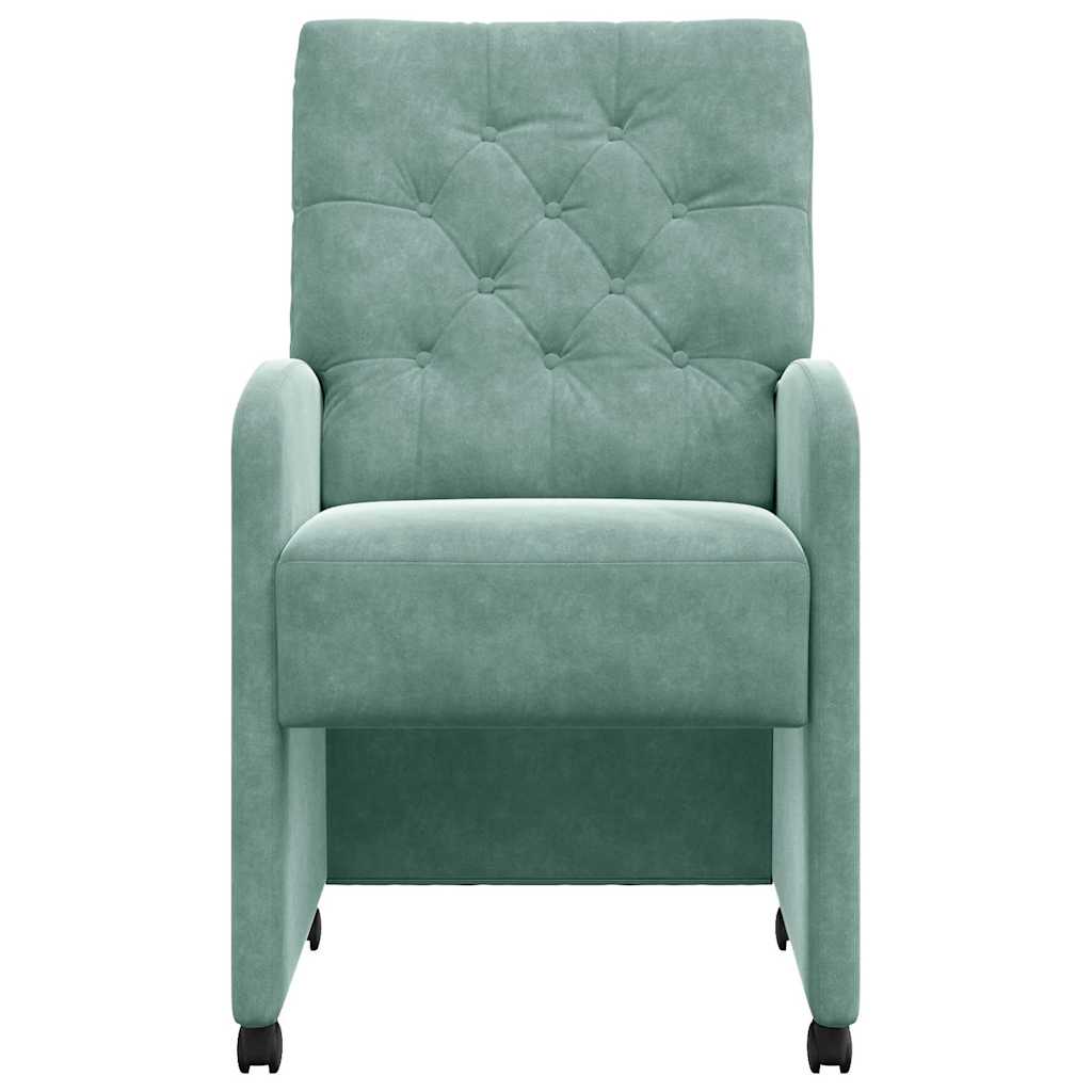 Chaises de Salle à Manger avec Roues 2 pcs Vert marin Velours - XIOS