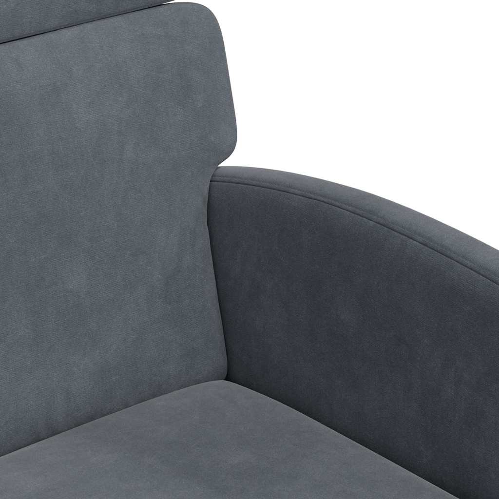 Chaises de Salle à Manger avec Roues 2 pcs Gris foncé Velours - XIOS