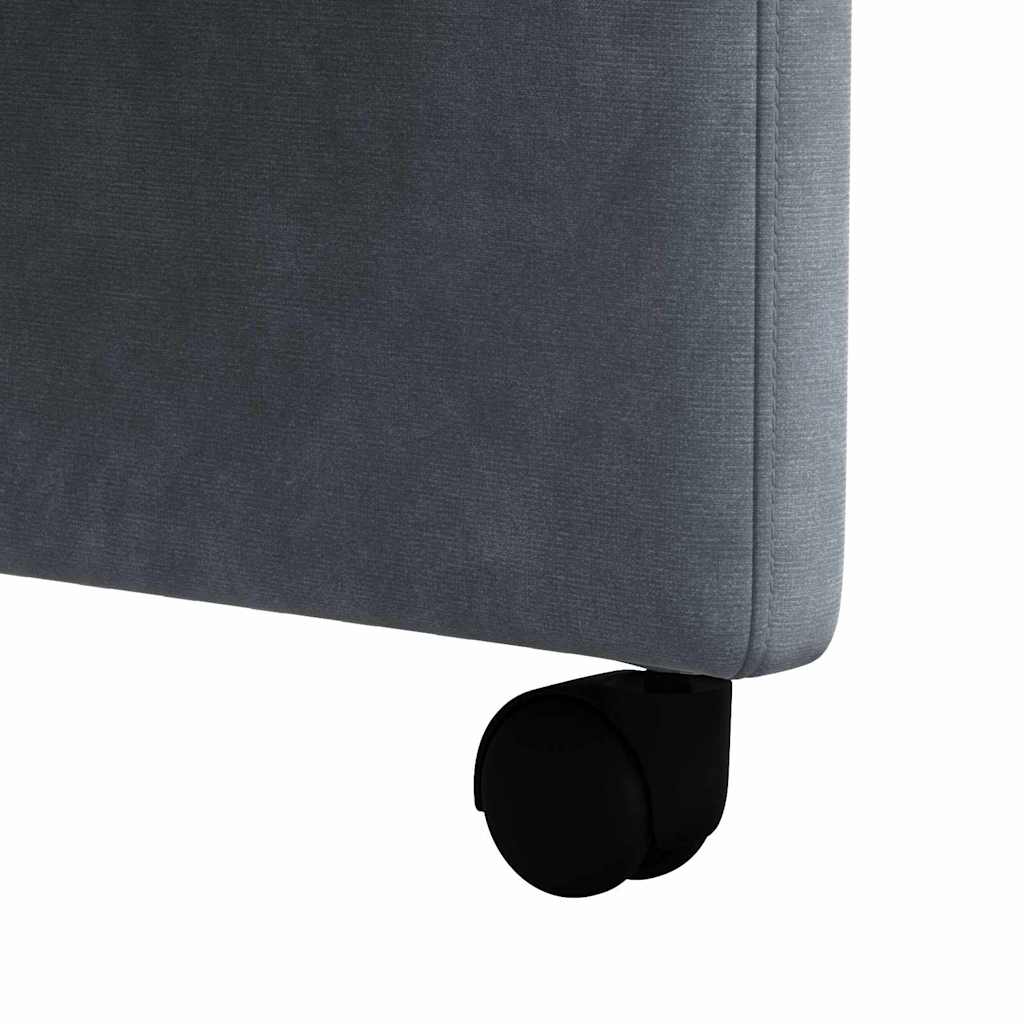 Chaises de Salle à Manger avec Roues 2 pcs Gris foncé Velours - XIOS