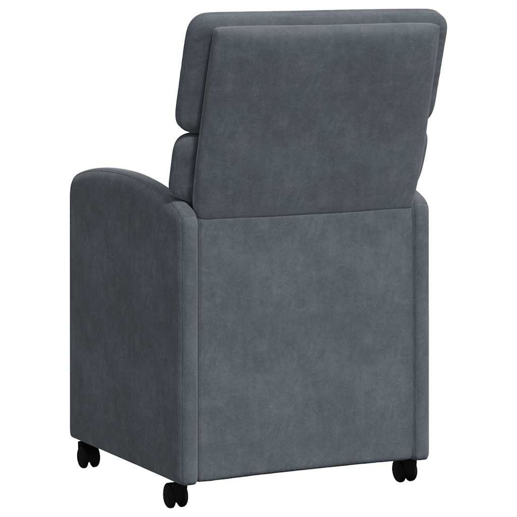 Chaises de Salle à Manger avec Roues 2 pcs Gris foncé Velours - XIOS