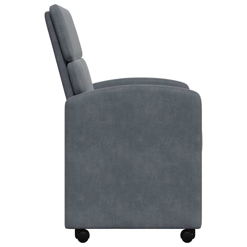 Chaises de Salle à Manger avec Roues 2 pcs Gris foncé Velours - XIOS