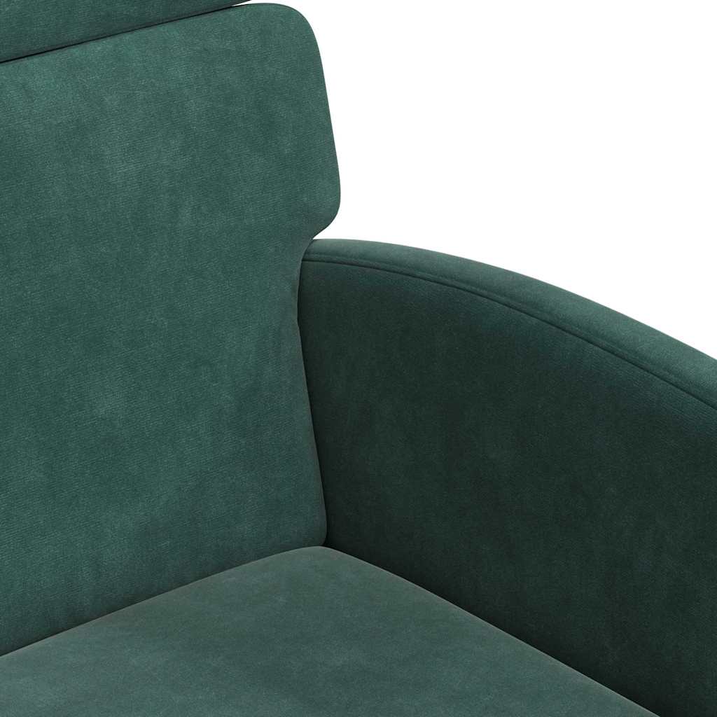 Chaises de Salle à Manger avec Roues 2 pcs Vert foncé Velours - XIOS