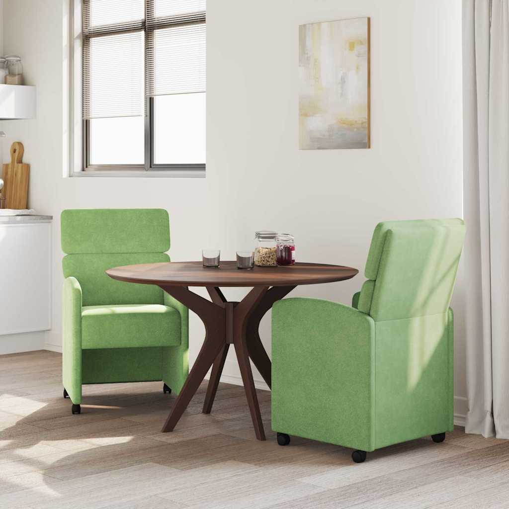Chaises de Salle à Manger avec Roues 2 pcs Vert clair Velours - XIOS