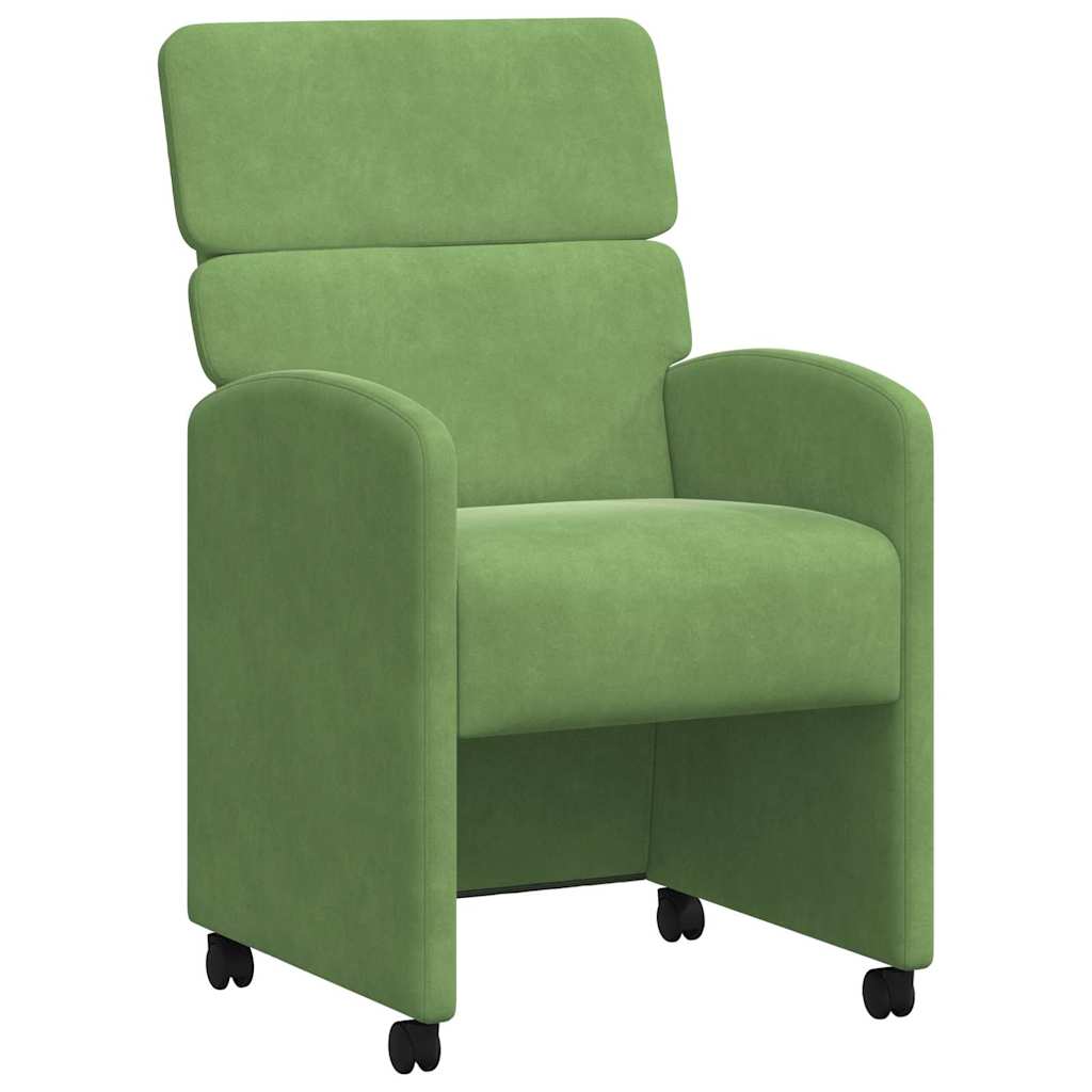 Chaises de Salle à Manger avec Roues 2 pcs Vert clair Velours - XIOS