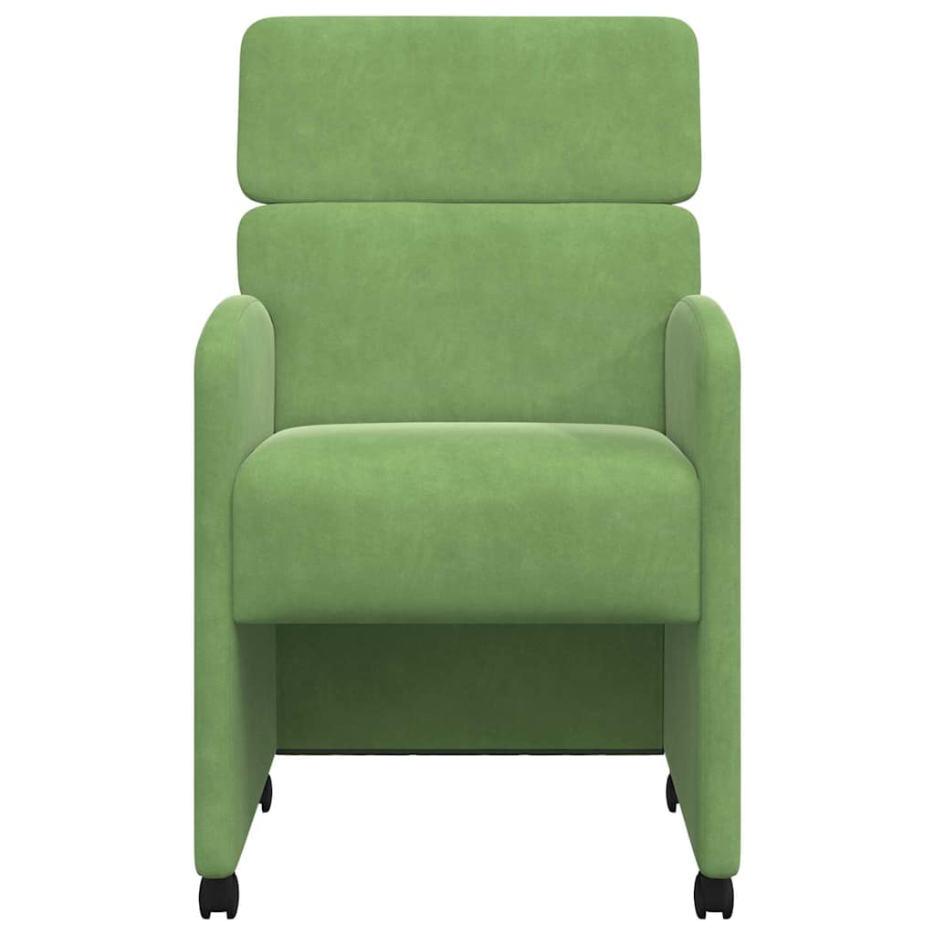 Chaises de Salle à Manger avec Roues 2 pcs Vert clair Velours - XIOS