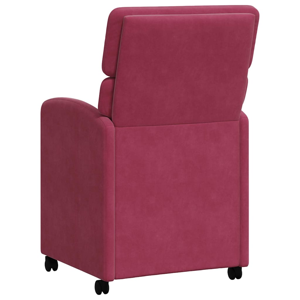 Chaises de Salle à Manger avec Roues 2 pcs Bordeaux Velours - XIOS