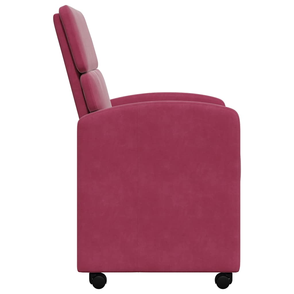 Chaises de Salle à Manger avec Roues 2 pcs Bordeaux Velours - XIOS