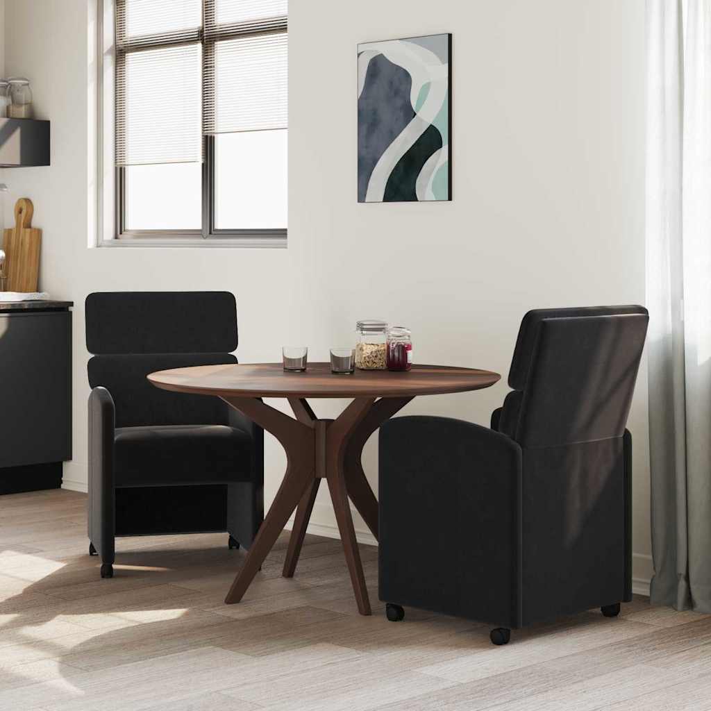 Chaises de Salle à Manger avec Roues 2 pcs Noir 58 x 65 x 98 cm - XIOS