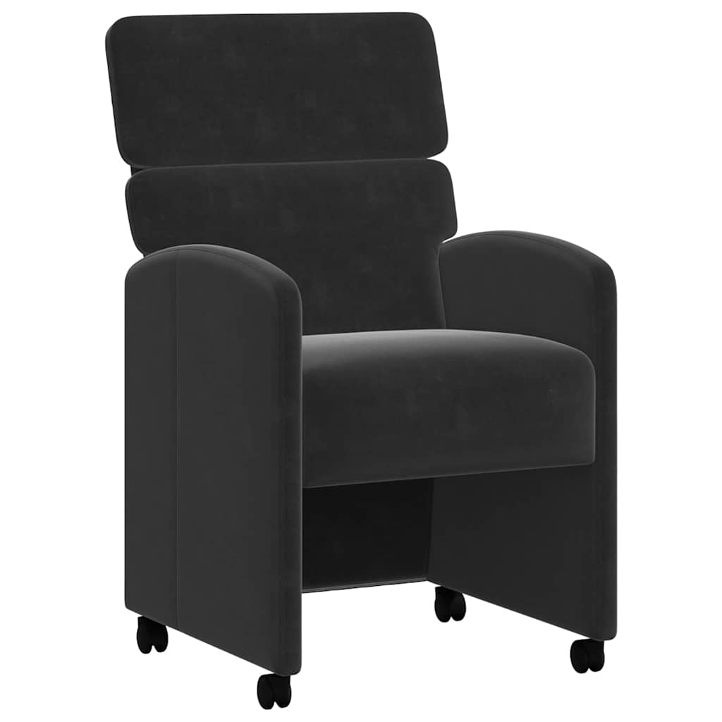 Chaises de Salle à Manger avec Roues 2 pcs Noir 58 x 65 x 98 cm - XIOS