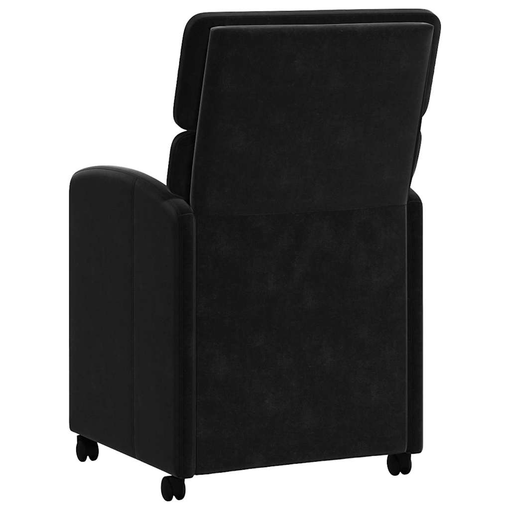 Chaises de Salle à Manger avec Roues 2 pcs Noir 58 x 65 x 98 cm - XIOS
